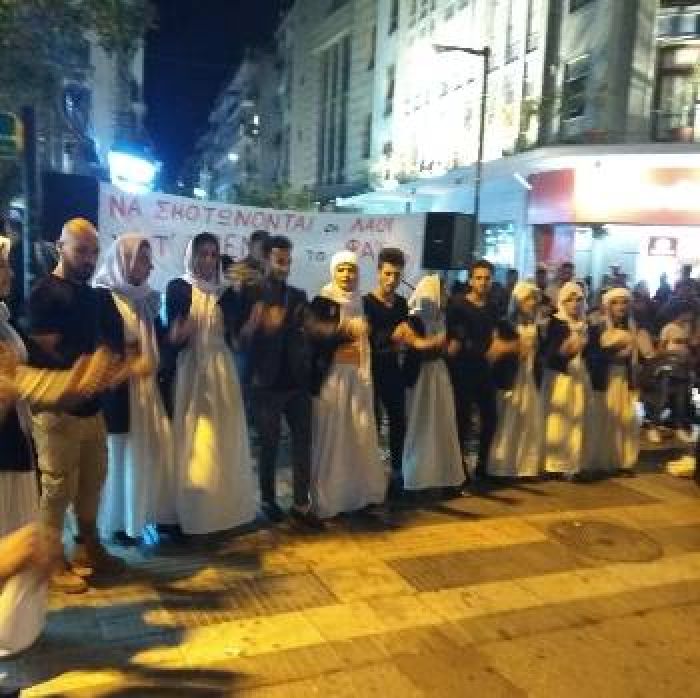 "&Nu;&alpha; &sigma;&kappa;&omicron;&tau;ώ&nu;&omicron;&nu;&tau;&alpha;&iota; &omicron;&iota; &lambda;&alpha;&omicron;ί &gamma;&iota;&alpha; &tau;' &alpha;&phi;έ&nu;&tau;&eta; &tau;&omicron; &phi;&alpha;ΐ;"...